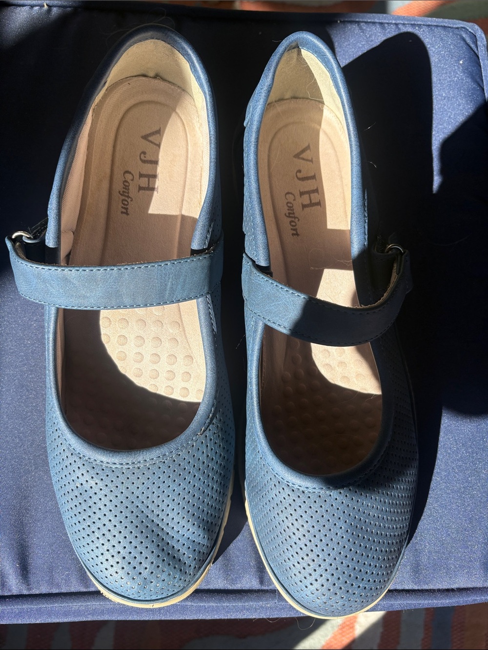 VJH Confort Navy Blue Mary Jane Comfort Flats